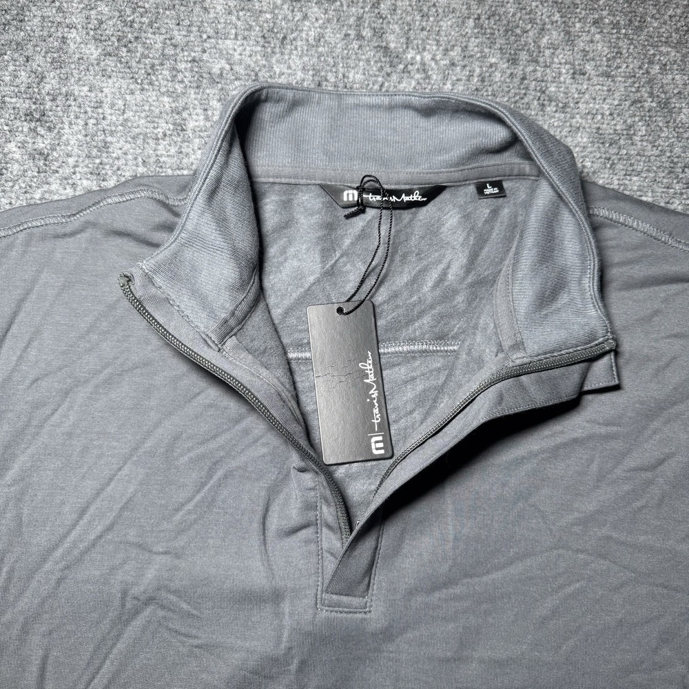 Travis Mathew Newport 1/4 Zip Fleece Mens Large Shade Gray Golf Embroidered NEW - Picture 6 of 14